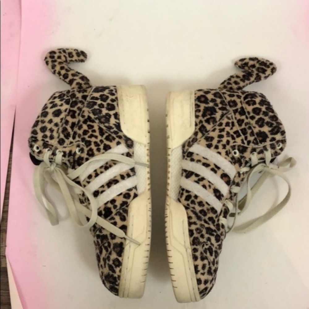 Adidas x Jeremy Scott Leopard Tail Furry High Tops - Picture 3 of 9
